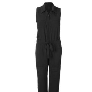 Cabi Black Caper Front Zip Sleeveless Jumpsuit Size MEDIUM  #5944